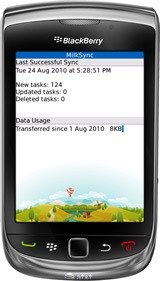 MilkSync BlackBerry App