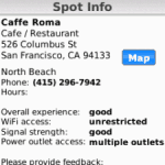 Free WiFi Cafe Spots App for Blackberry