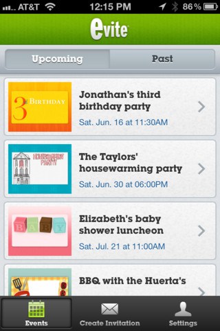 Evite App for iPhone