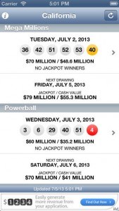 Lotto Results App for iPhone