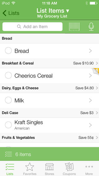 Grocery iQ App for iPhone