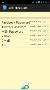 Lock-Hide Note App for Android
