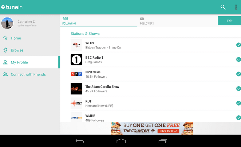 TuneIn Radio App for Android