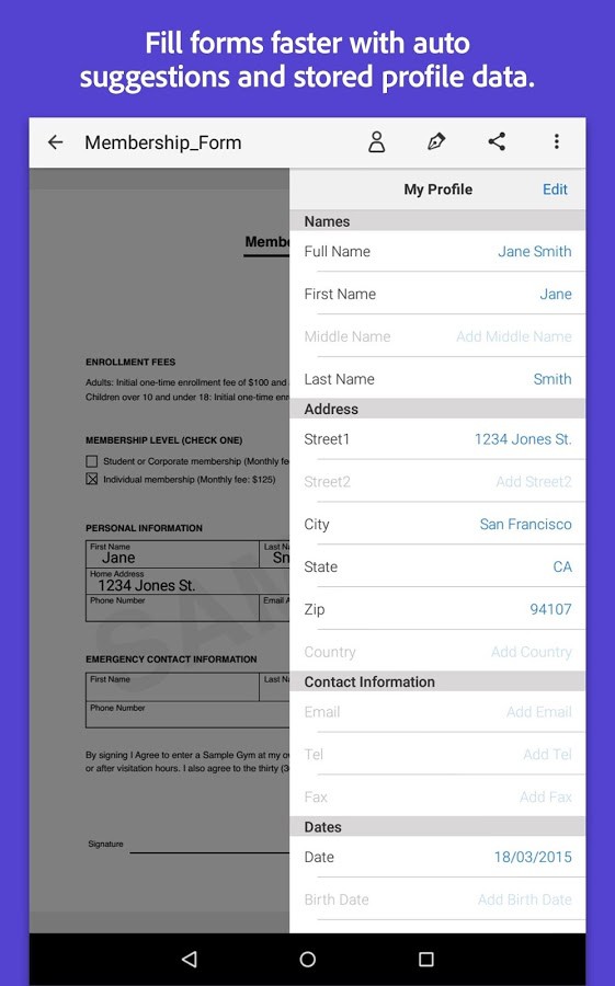 Adobe Fill and Sign DC Android App