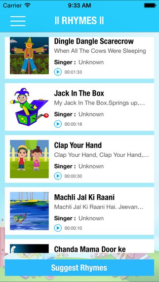 Rhymes For Kids Free iPhone App Review
