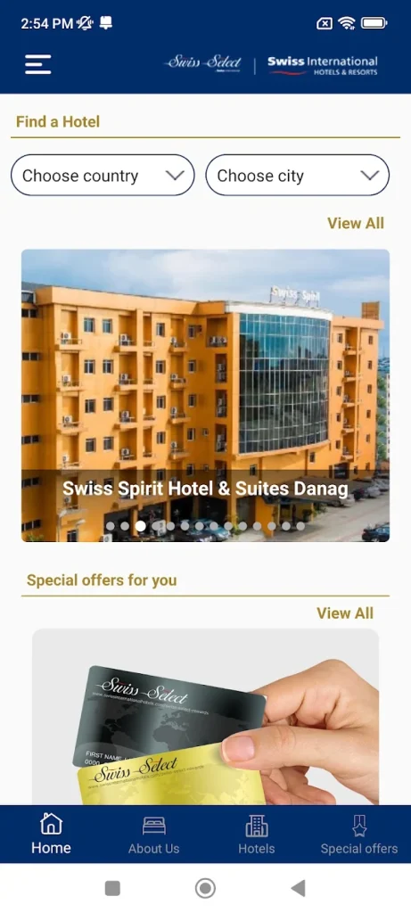 Swiss International Hotels Android App Review